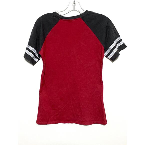 Kane Brown Red Gray Jersey V Neck Shirt Womens S Stretch Country Music Sporty - Picture 3 of 7